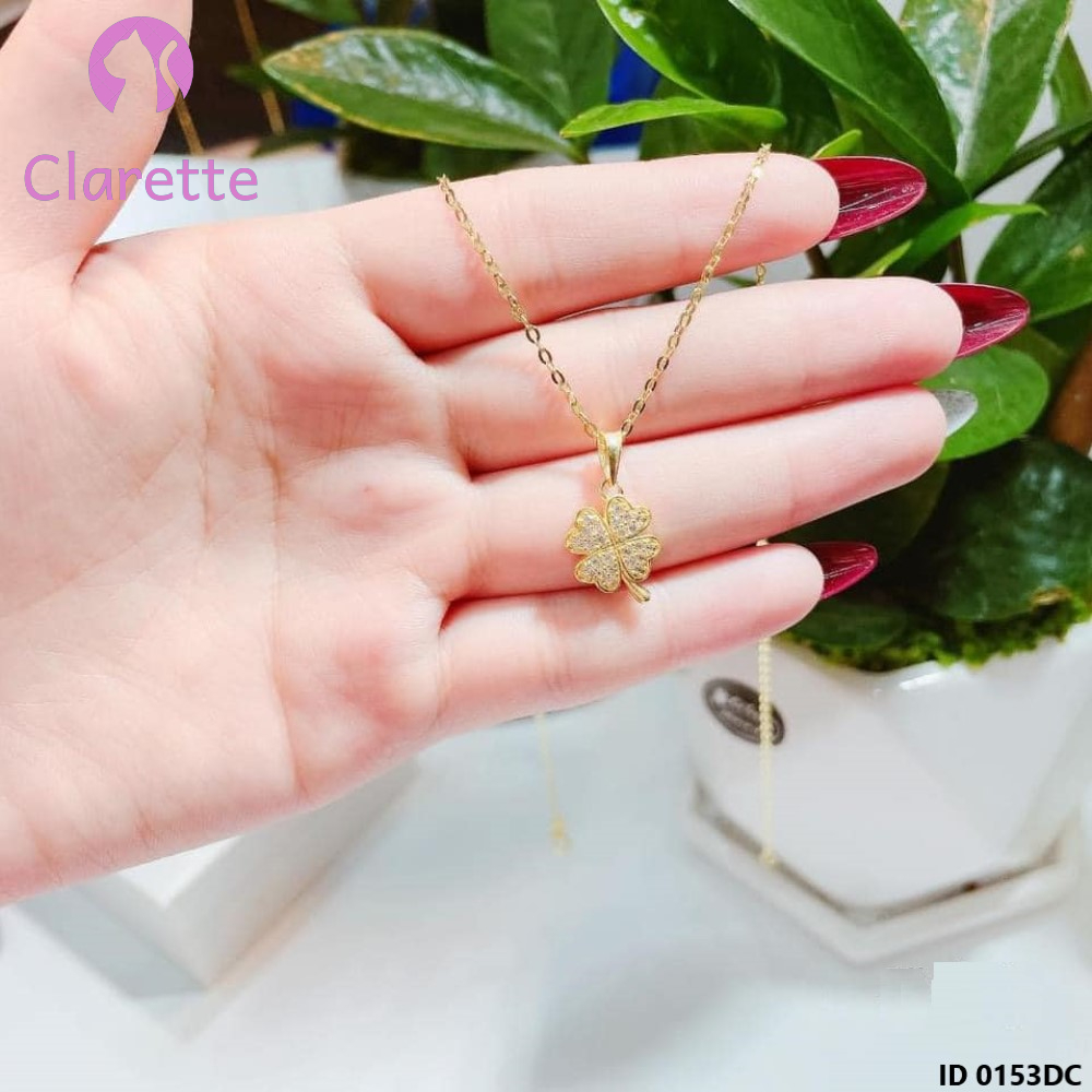 Dây chuyền bạc mặt cỏ bốn lá Clarette 0153DC