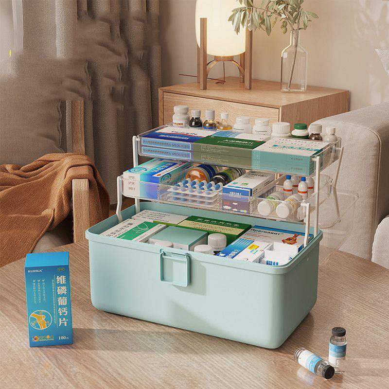 Medicine box for family use, large capacity, simple,multi-layer moisture-proof medicine box, multifunctional medical storage, medicine small medicine box