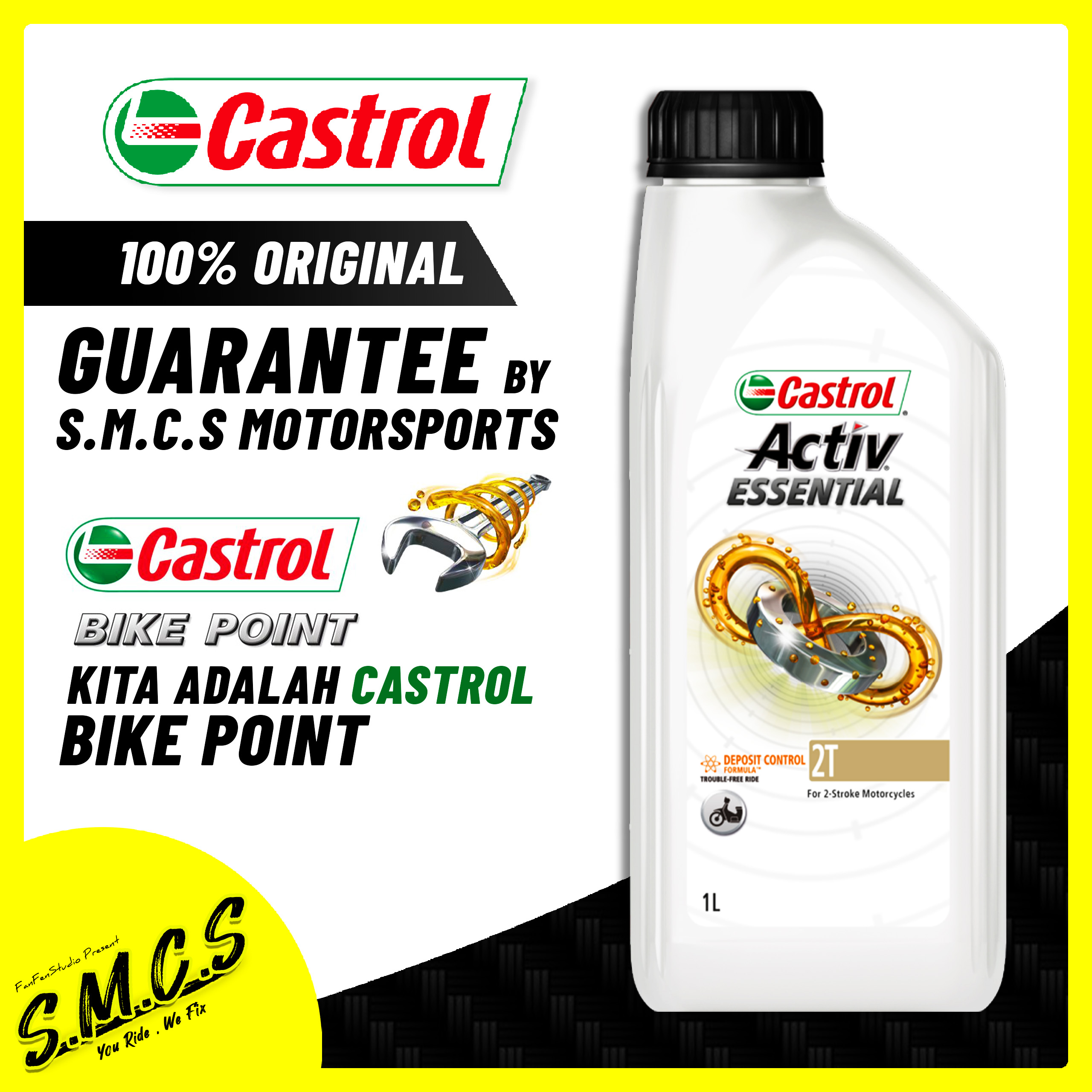 Castrol 2T Activ Essential Minyak Motosika 100％ Original Engine Oil ...