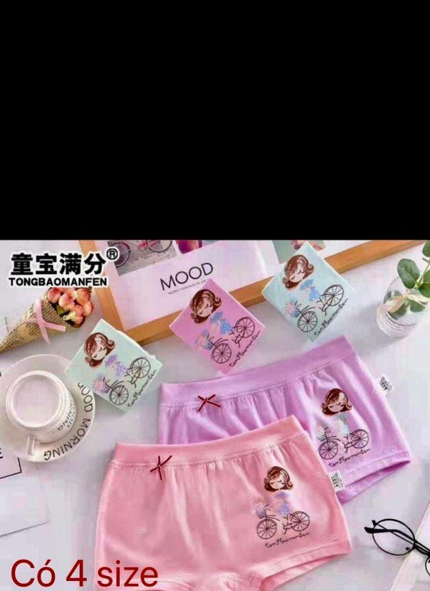 -COMBO 5 QUẦN CHIP ĐÙI BÉ GÁI COTTON HAPPY (2 size từ 16-23kg)