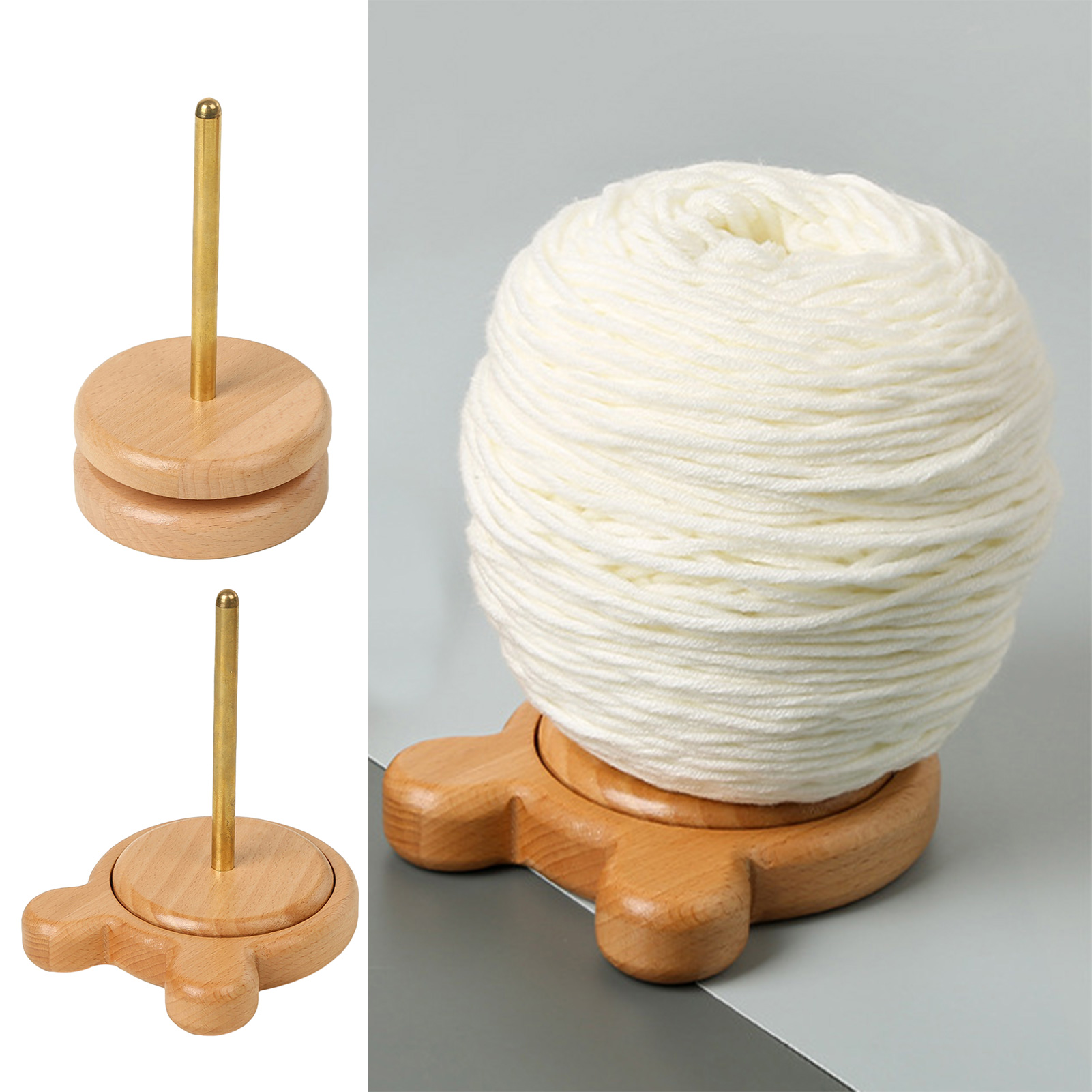 Youlianba Sewing Yarn Organizer Rotatable Yarn Holder Wooden Yarn Ball Winder Stand Durable Rotatable Spool Holder for Sewing Supplies