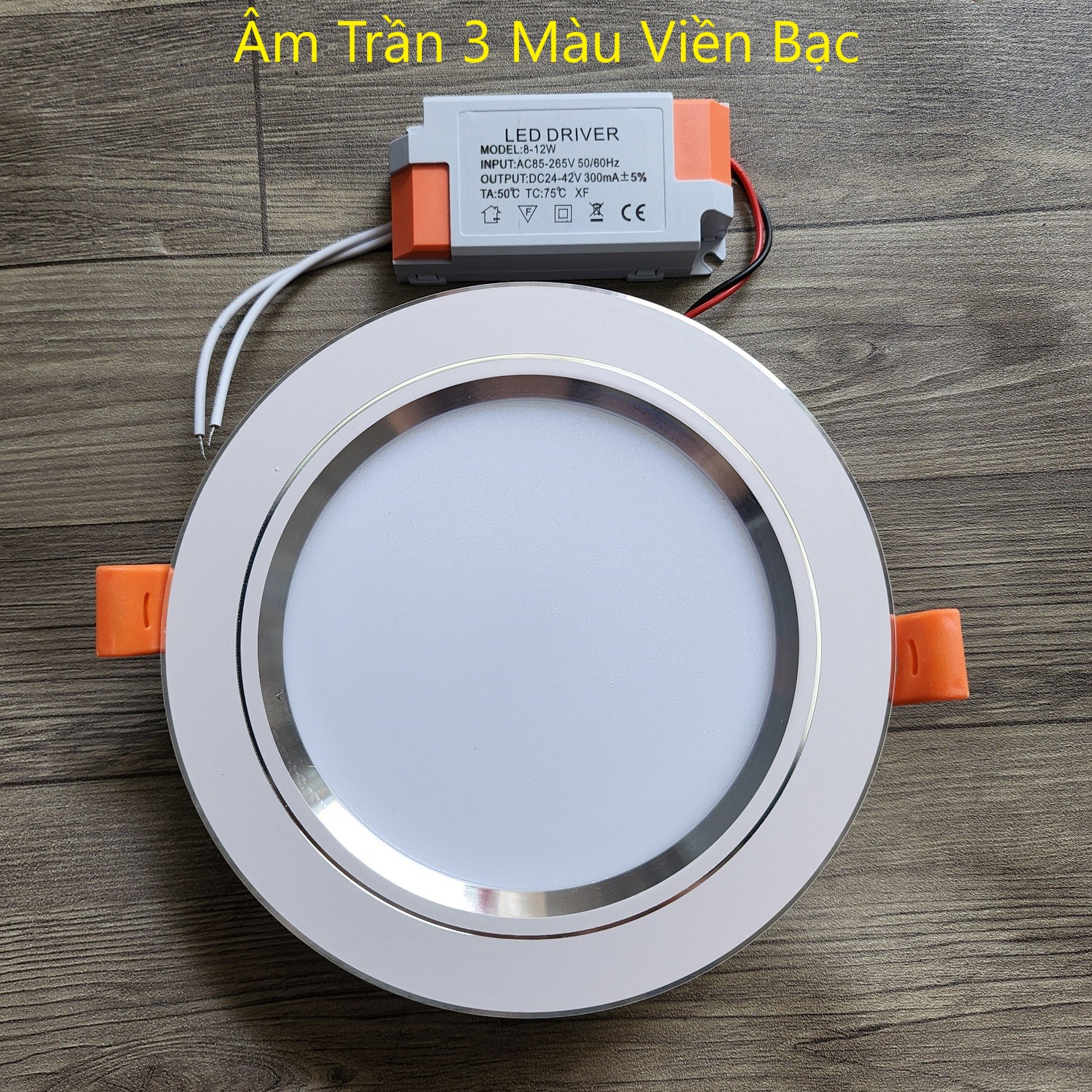 Đèn Âm Trần 9W - 3 Chế Độ Màu (Viền Vàng - Viền Bạc)
