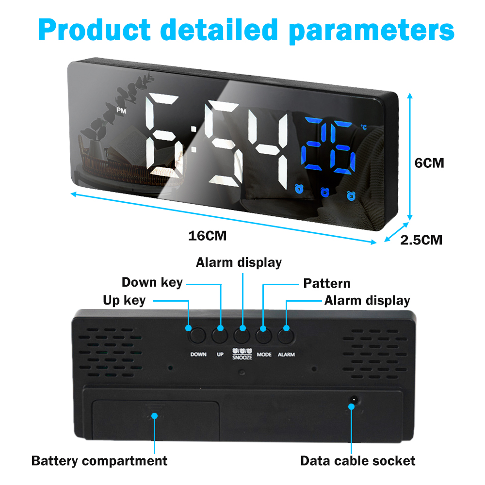 【TechEssence】Voice Control Digital Alarm Led Screen Electronic Clock ...