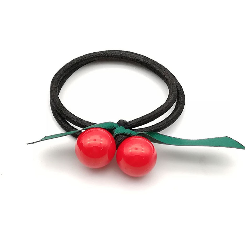 [SET 2] Dây cột tóc trái Cherry ruy băng