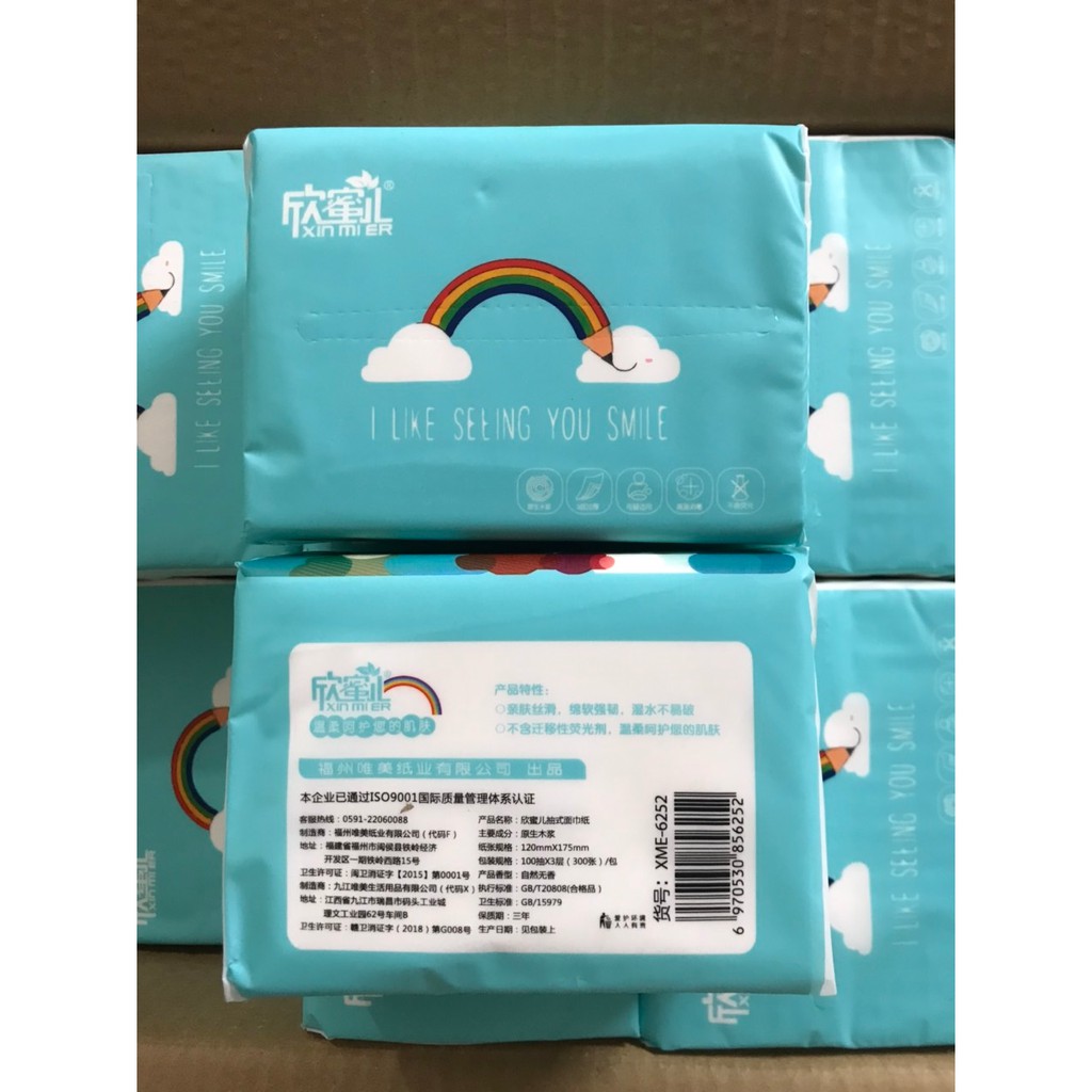[FREE SHIP] 1 THÙNG ( 30 GÓI) GIẤY ĂN CẦU VỒNG CAO CẤP XINMIE