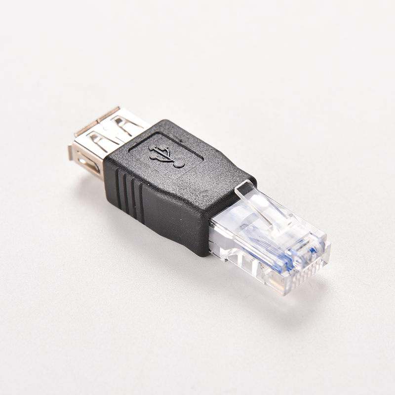RJ45 Male to USB AF A Female Adapter Socket LAN Network Ethernet Router Plug.