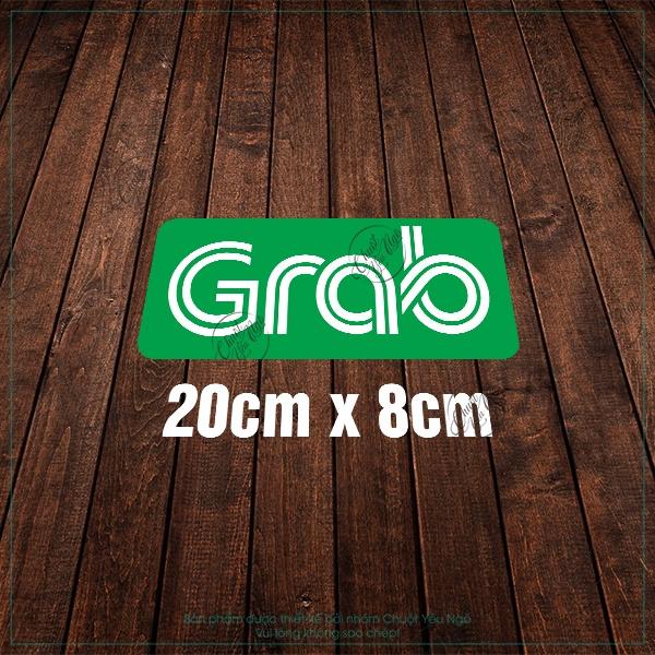 Combo 2 logo decal dán xe logo GRAB dán ô tô xe dịch vụ