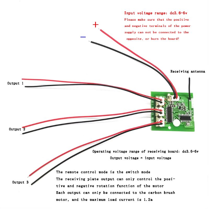2.4G Transmitter 6 Channel Remote Control Receiver DC 3.5-6 DIY Car Model Ship 50 Meter