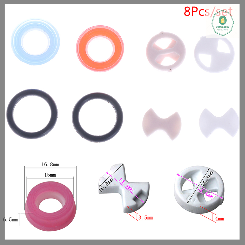 Hot Sale 8Pcs/set Ceramic Disc Silicon Washer Insert Turn Replacement 1/2" For Valve Tap