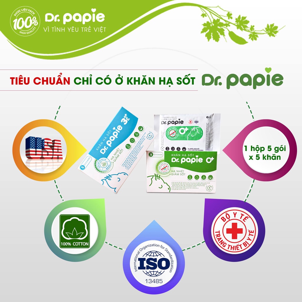 KHĂN HẠ SỐT Dr.Papie 0+/3M+