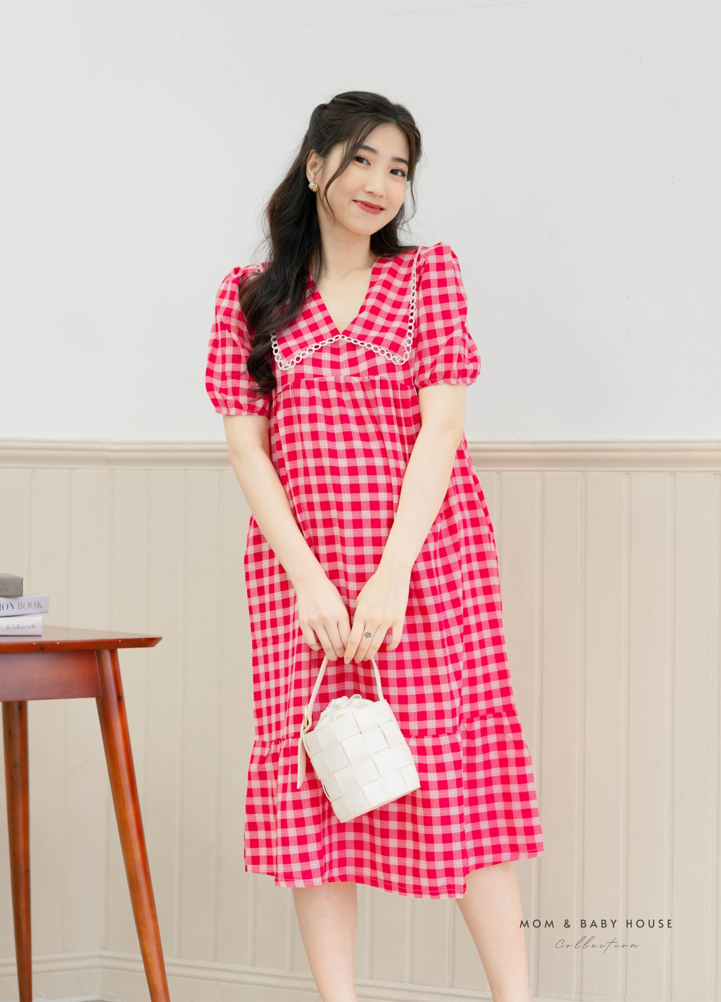 AURORA DRESS - ĐẦM CARO ĐỎ