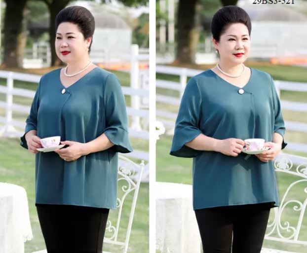 Áo kiểu lụa trung niên bigsize -BS3-521