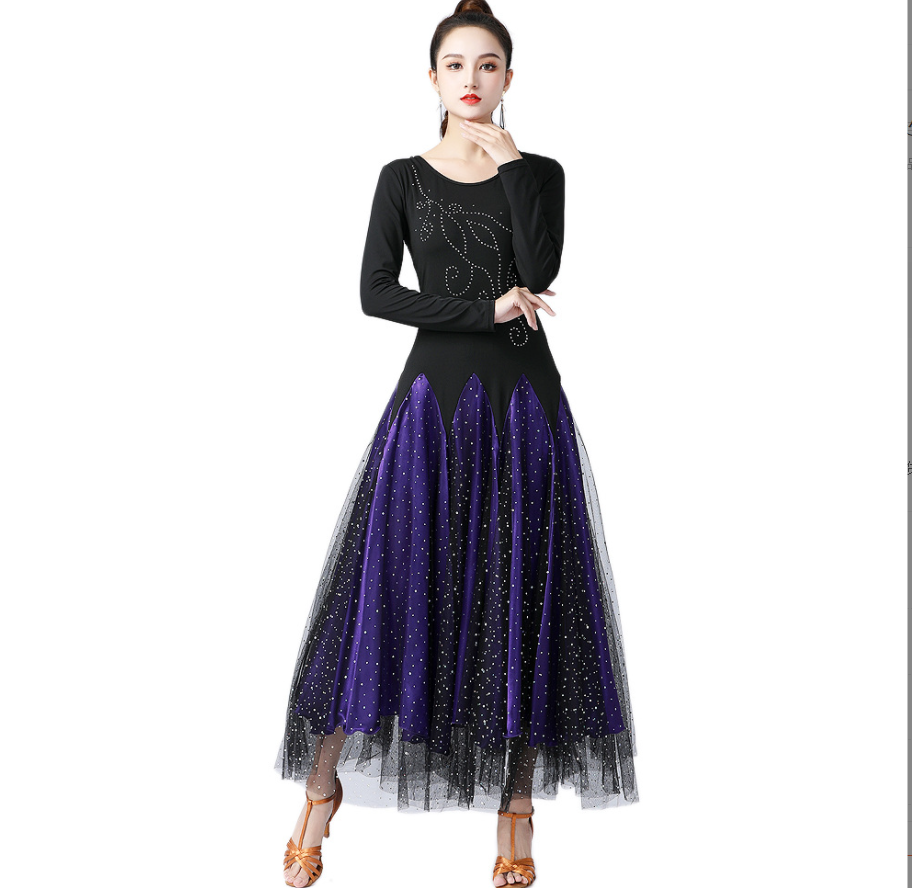 Modern dance practice skirt long skirt ballroom dance dress ballroom