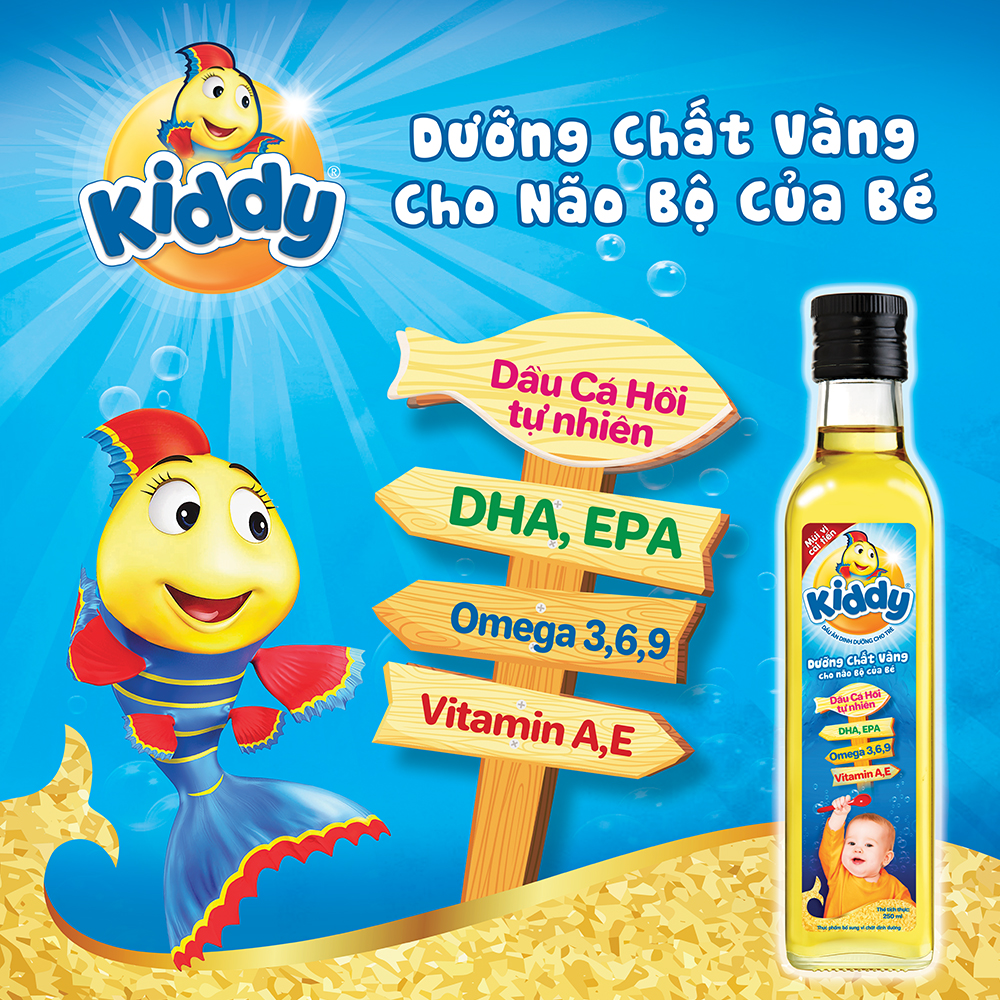 Dầu ăn Kiddy dinh dưỡng CÁ HỒI cho bé 250ml