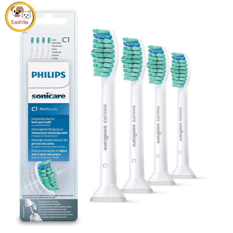 4pcs C1 Replacement Brush Head For Philips Sonicare C2 Optimized Plaque Control Hx9023/65