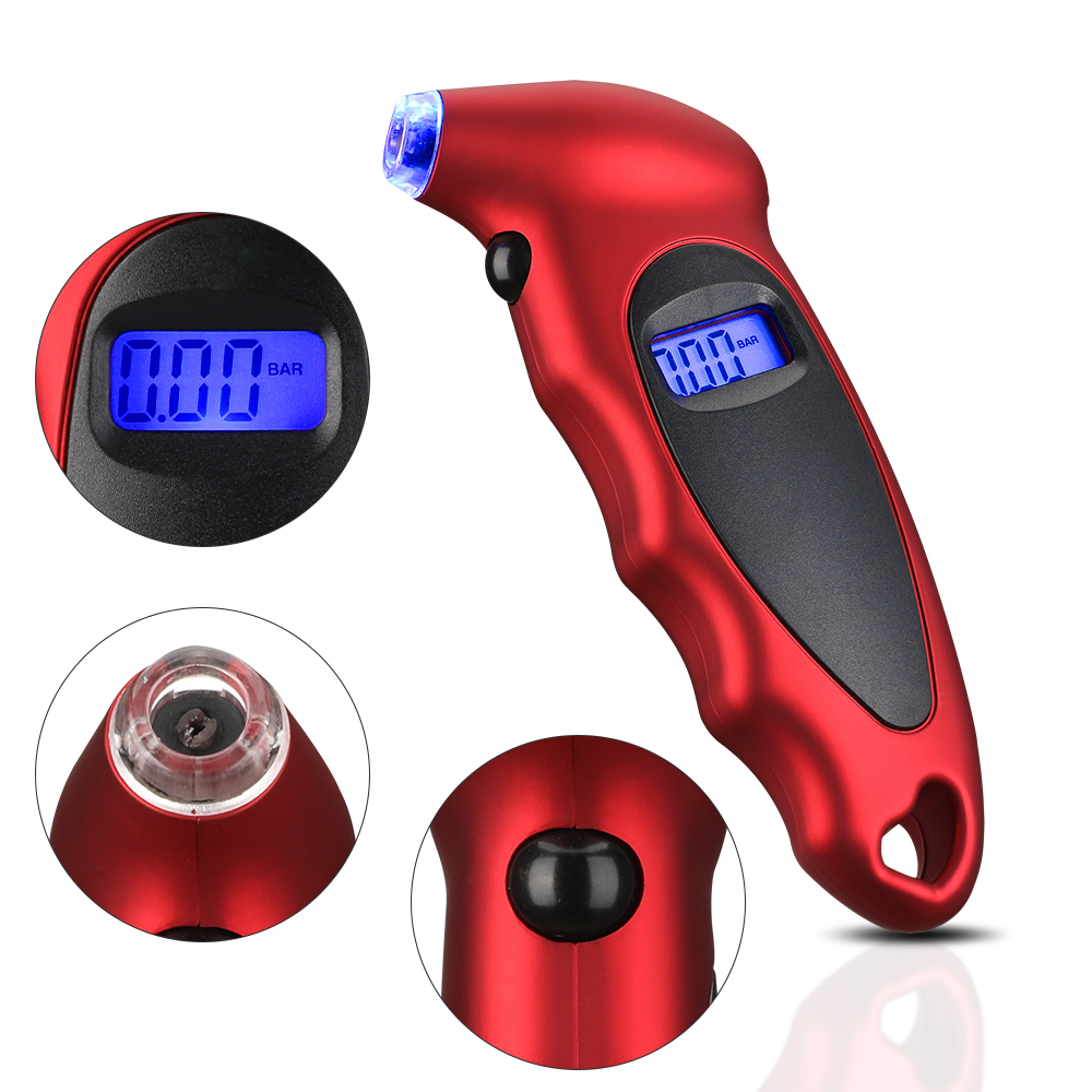 [bán chạy] tezer đồng hồ đo áp suất lốp xe hơi kỹ thuật số đồng hồ đo áp suất khí áp kế màn hình lcd 0-150 psi cho xe hơi xe tải xe máy 8
