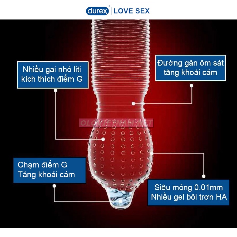 Bao cao su Gai ÊM Durex Pleasuremax 12 bao