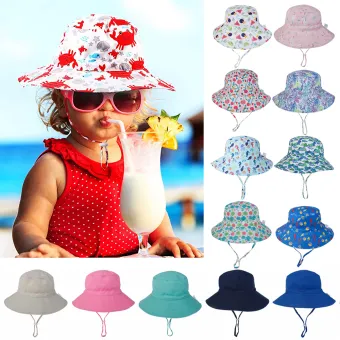 girl sun hat with chin strap
