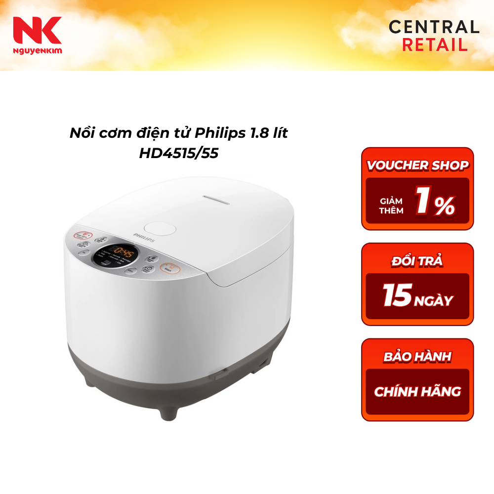 Nồi cơm điện Philips 1.8 lít HD4515/55