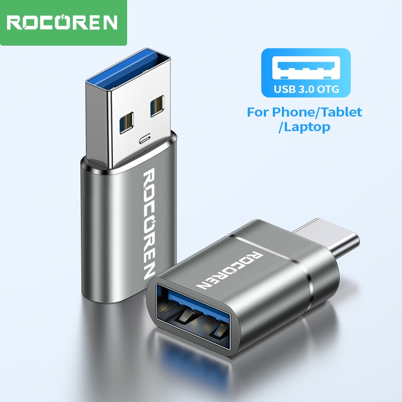 Đầu chuyển đổi OTG USB Type C sang USB A  Rocoren (TYPE C Male to USB Female Cable Adapter Converter)