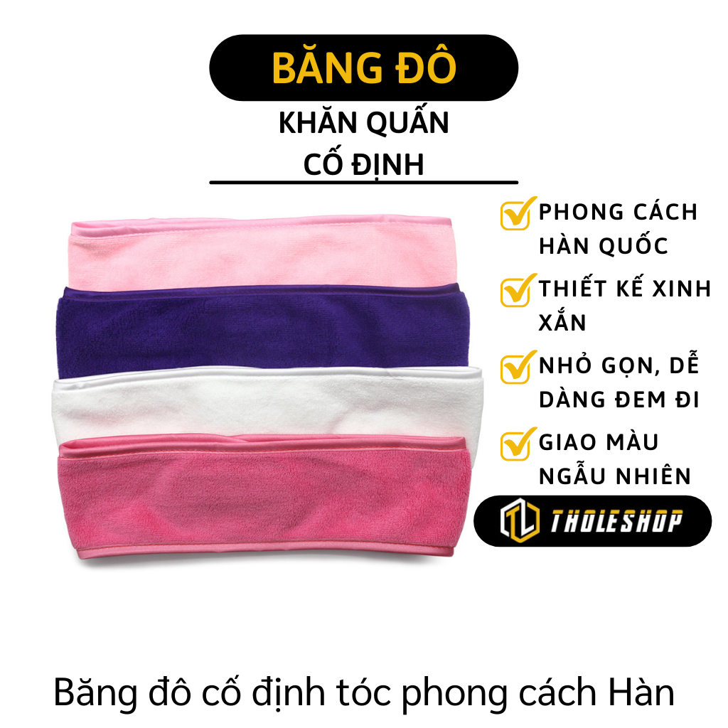 Băng đô rửa mặt - băng đồ quấn tóc trang điểm, makeup, skincare - băng quấn đầu spa - khăn quấn tóc 4071