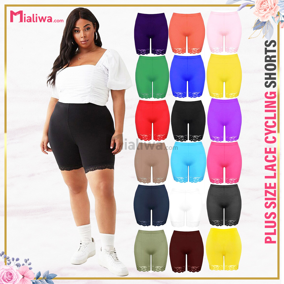 6 Pcs Plus Size Lace Cycling Shorts For 