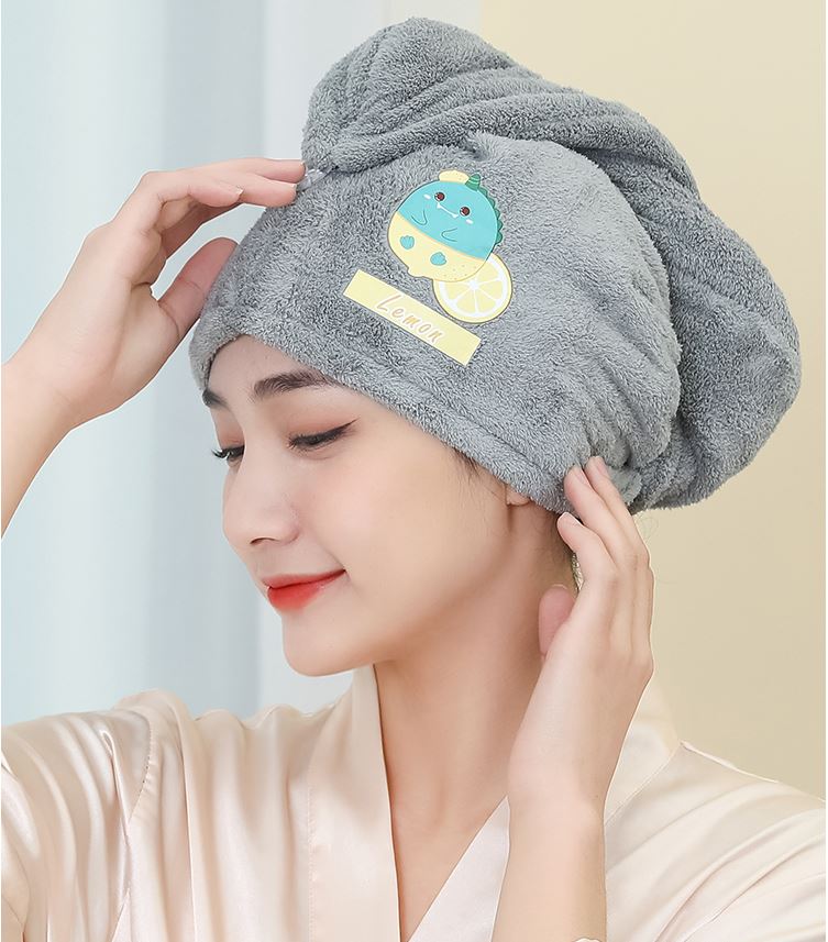 [FreeShipping] portable super absorbent hair towel with button closure