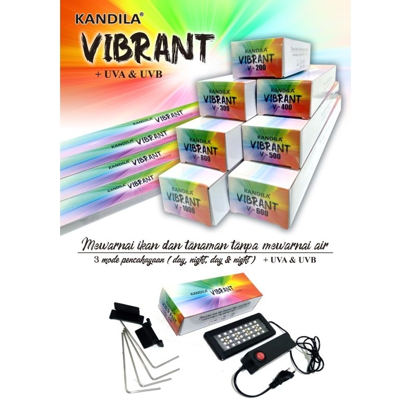 Lampu Led Atas Aquarium Aquascape KANDILA VIBRANT + UVA & UVB V 1000