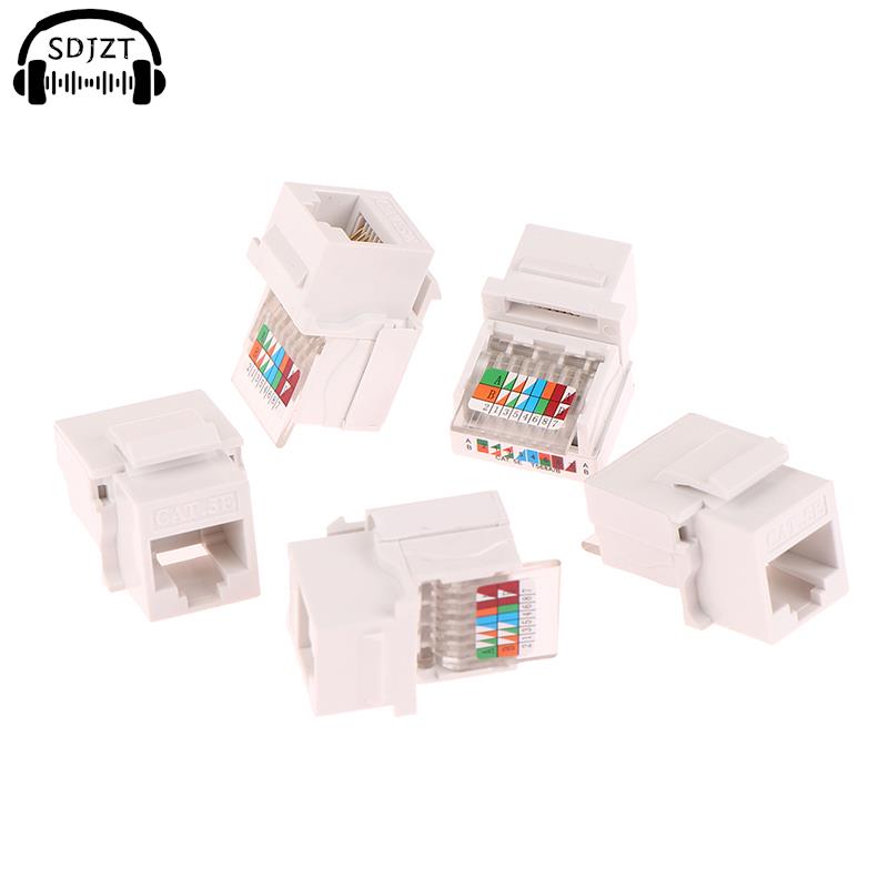 5PCS RJ45 Connector Information Socket Computer Outlet Cable Adapter Jack Tool-Free CAT5E UTP Network Cable Adapter