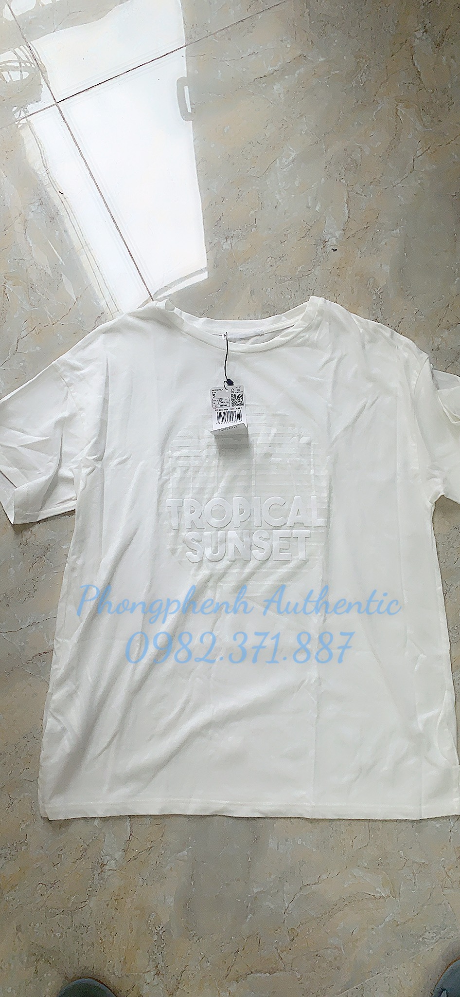 ÁO THUN MANGO AUTH NỮ PRINTED EMBOSSED LETTERS T-SHIRT MUA SALE