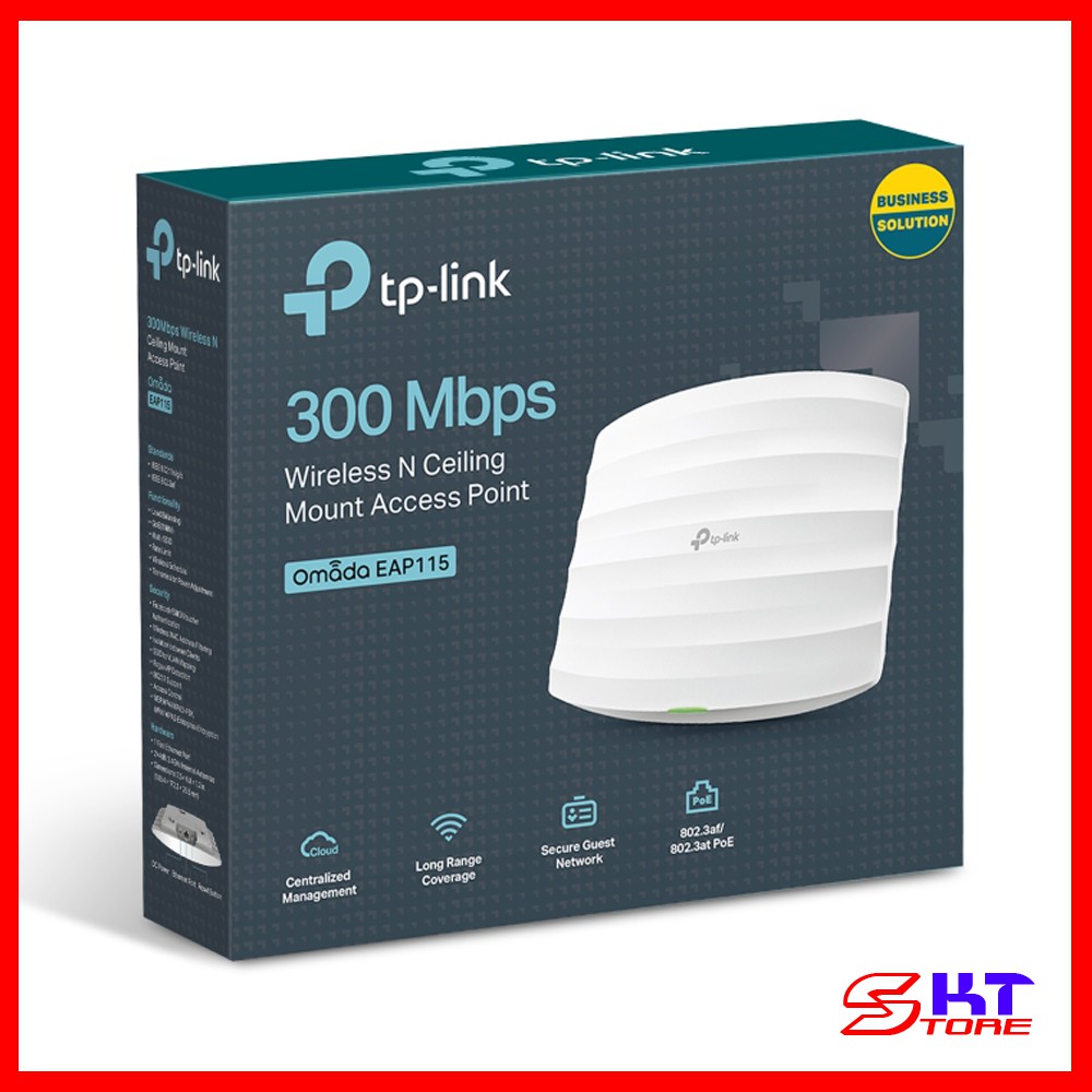 Bộ thu phát TP-Link EAP115 - Wifi 300Mbps Access Point TPlink EAP115 Wireless-N 300Mbps EAP115 | Access Point gắn trần Wi-Fi chuẩn N tốc độ 300Mbps Router Wifi TP-Link EAP115 | Chính hãng