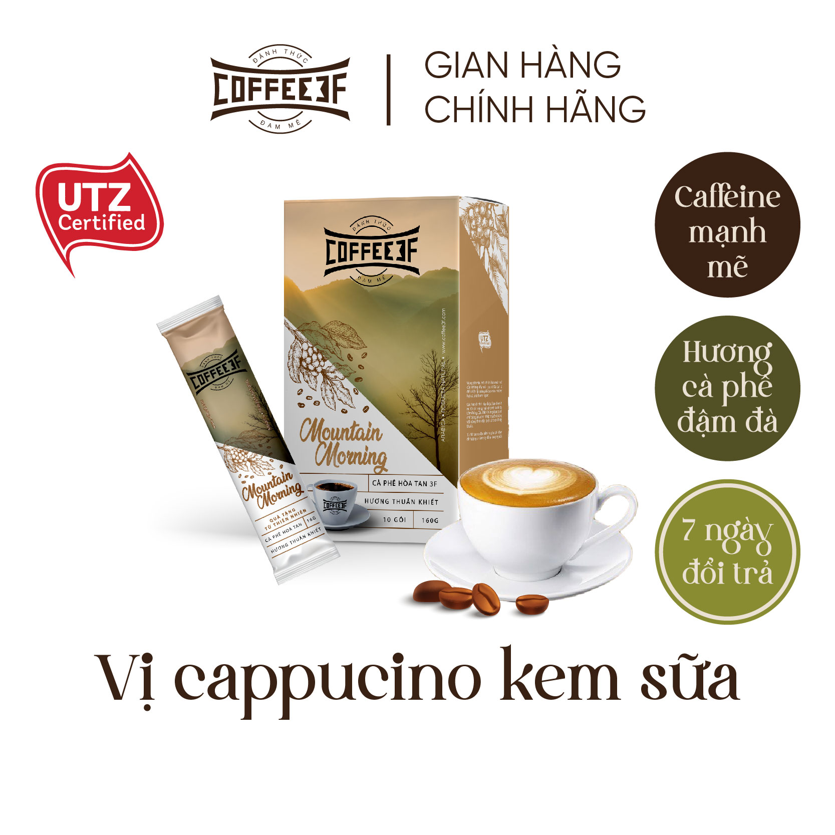 Combo 5 vị cà phê và cacao hoà tan (5 hộp x 10 gói/hộp) - Coffee 3F