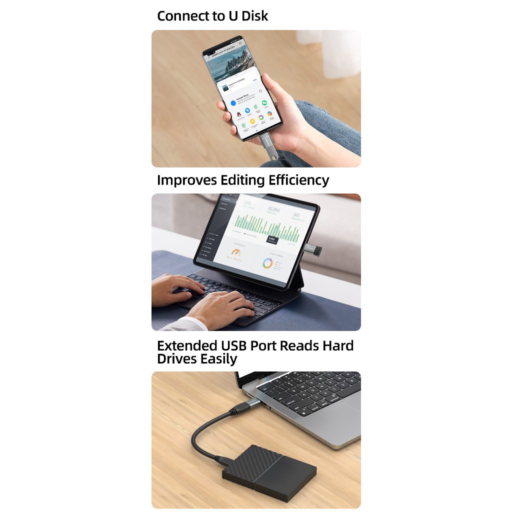 Đầu chuyển đổi OTG USB Type C sang USB A  Rocoren (TYPE C Male to USB Female Cable Adapter Converter)
