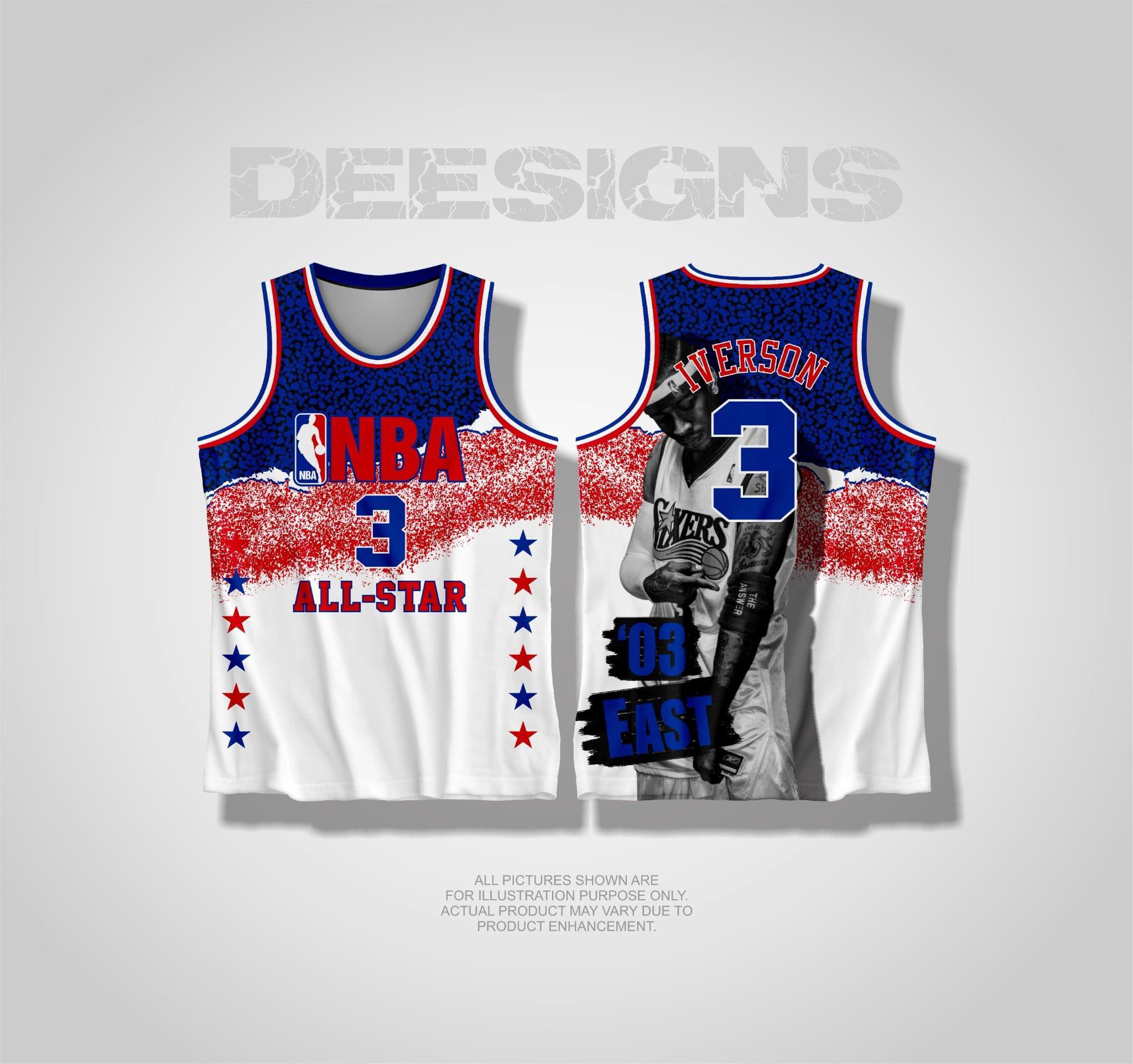 NEW ALLSTAR 06 ALLEN IVERSON BASKETBALL JERSEY FREE CUSTOMIZE OF NAME &  NUMBER ONLY full sublimation high quality fabrics/ trending jersey