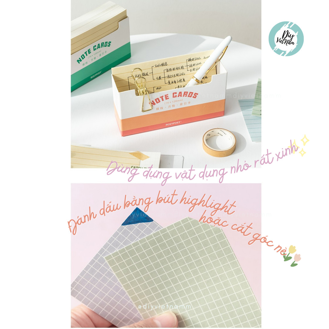 GIẤY NOTE CARDS Ô VÀ KẺ NGANG