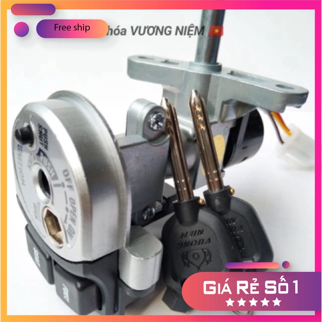 Bộ Ổ Khoá điện chính hãng VƯƠNG NIỆM gắn Xe Nozza Grande , ổ khoá chống trộm 8 cạnh cao cấp, phụ tùng xe máy giá sỉ