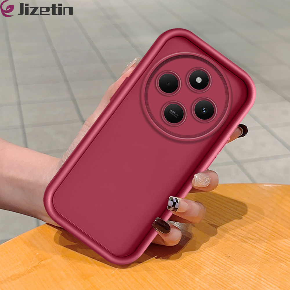 Jizetin for Redmi 14C Back Cover Classical Color Ladder Camera Soft Rubber Mobile Phone Case. 