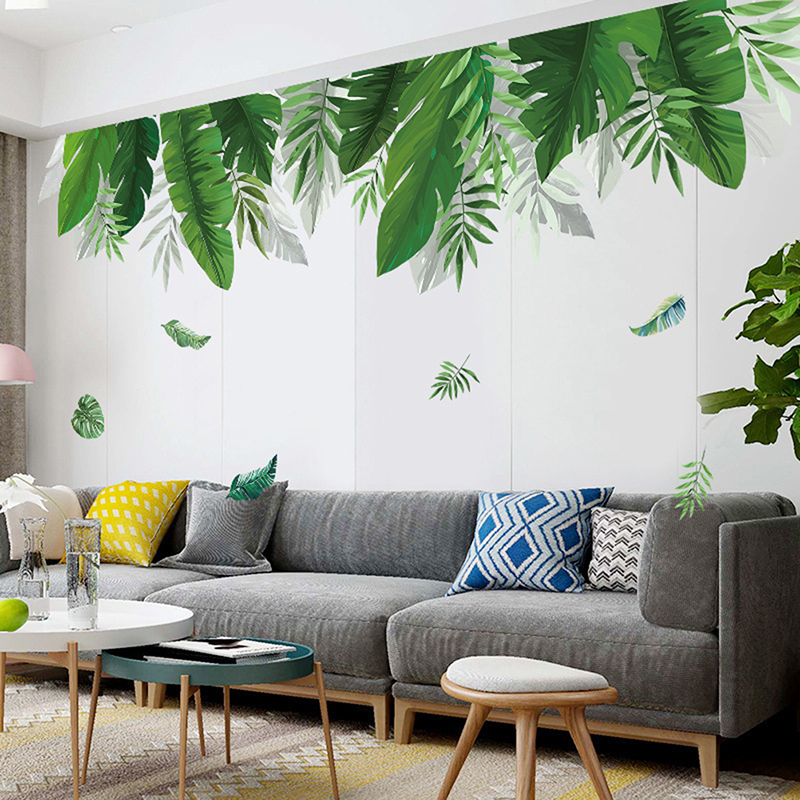 Tropical%20Plant%20Green%20Leaves%20Wall%20Stickers%20for%20Living%20room%20Bedroom%20Sofa%20Wall%20Decor%20PVC%20Vinyl%20Wall%20Decals%20Home%20Decoration%20-%20Image%203