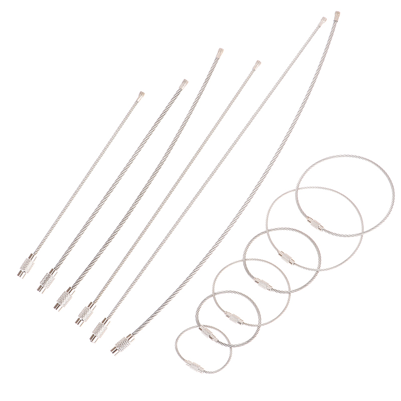 Tools%2020Pcs%20Wire%20Rope%20Key%20Chain%20Stainless%20Steel%20Wire%20Keychain%20Carabiner%20Cable%20Key%20Ring%20CVFHHH%20-%20Image%202
