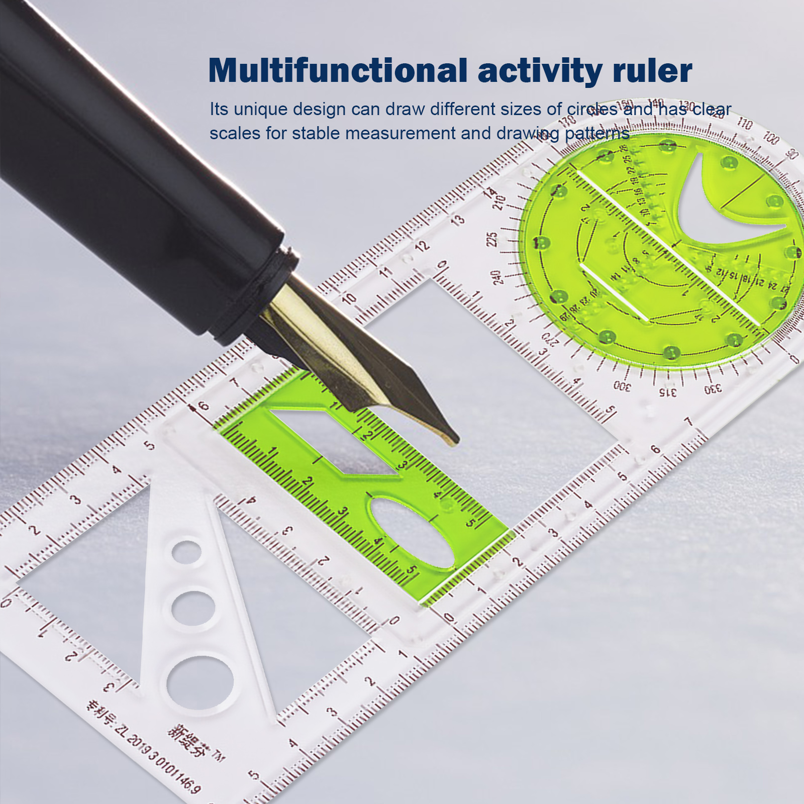Elips Ruler 【SkinHorizon】Multifunctional Geometric Ruler, Mathematics Drawing Ruler ...