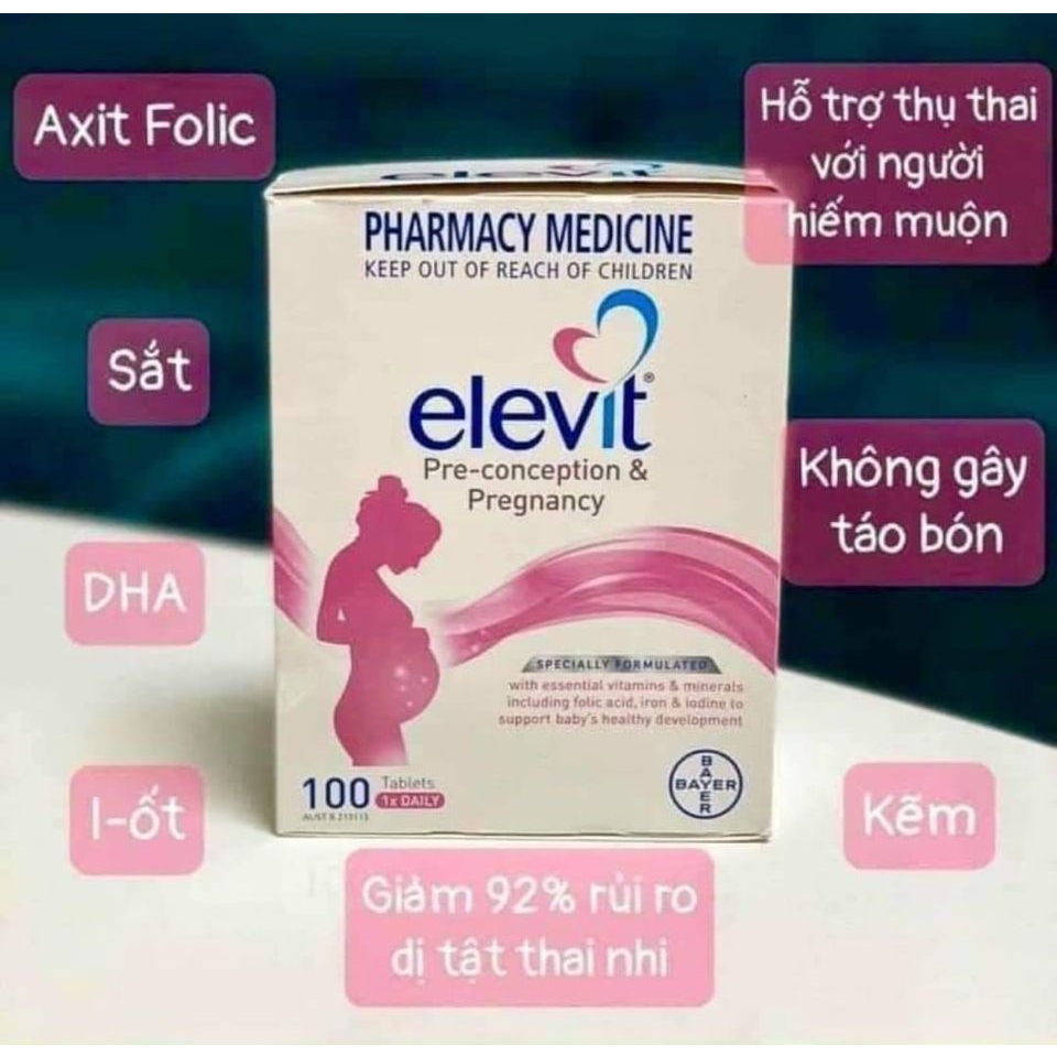 Vitamin cho mẹ bầu Elevit bầu + Elevit sau sinh + Elevit Dha