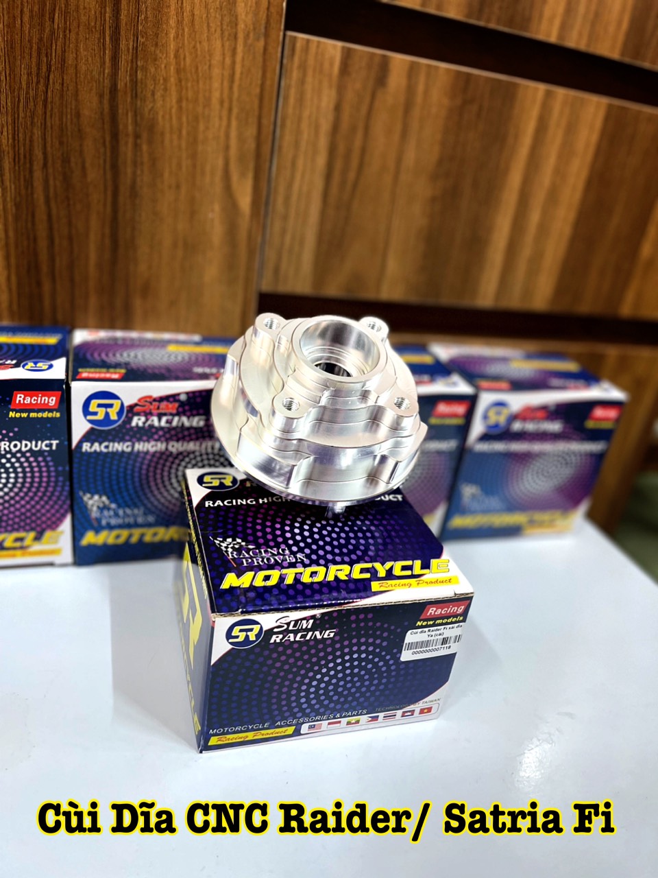 Cùi dĩa cnc satria / raider chính hãng sum racing