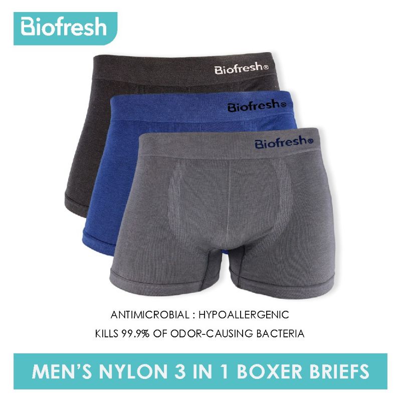 Biofresh UMBBG23 Men's Nylon Boxer Brief 3 piece in a pack