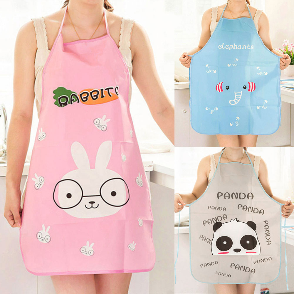 Terylin Cartoon Rabbit Panda Elephant Adjustable Waterproof Sleeveless Cooking Apron