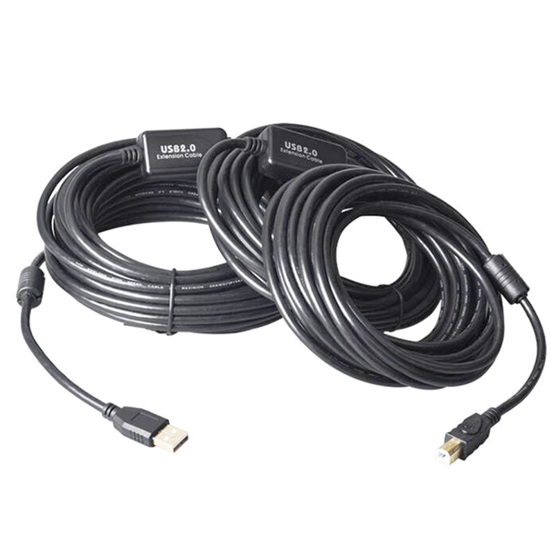 Cáp Nối Dài USB 2.0 Dài 5M 10M 12M 15M 20M 25M 30M Tốc Độ Cao Cáp Dữ Liệu USB B Máy Quét Máy In Với Cáp Khuếch Đại Tín Hiệu