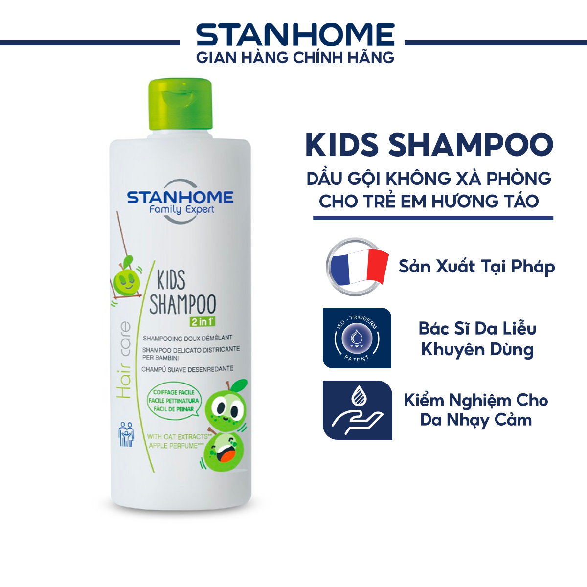 Dầu GộI Cho Trẻ Em Stanhome Kids Shampoo Hương Táo Không Xà Phòng Công thumbnail