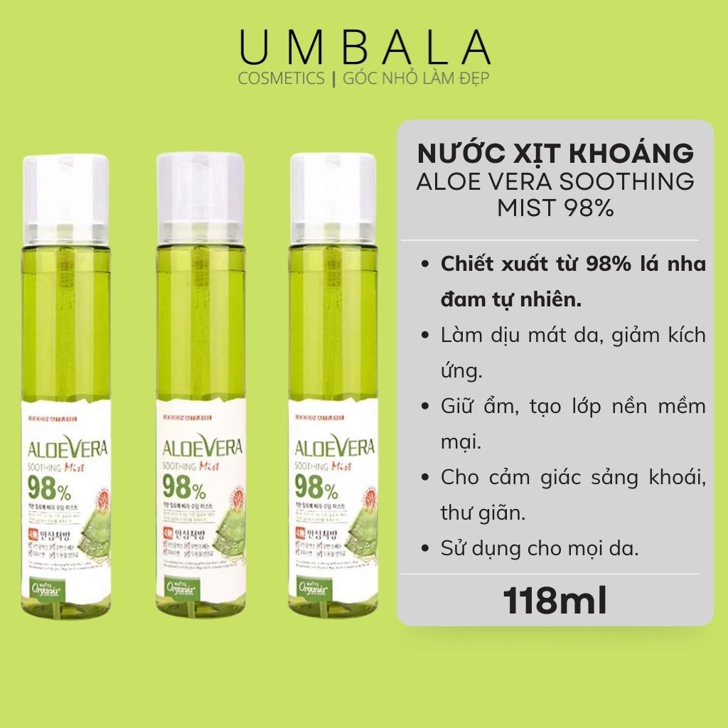 Chính hãng Xịt khoáng nha đam Aloevera Soothing Mist 98%