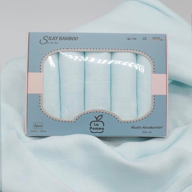 Set 5 Khăn sữa lụa LA Pomme sợi tre cao cấp ( 30x30cm)
