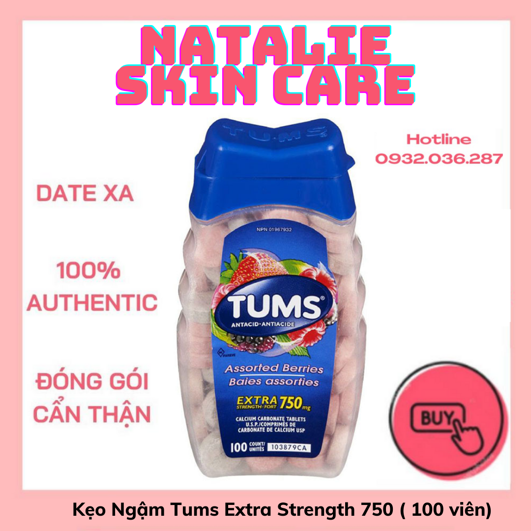 Kẹo Ngậm Tums Extra Strength 750 ( 100 viên)