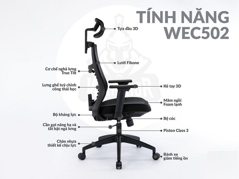 Ghế công thái học egonomic WARRIOR HERO Series WEC502